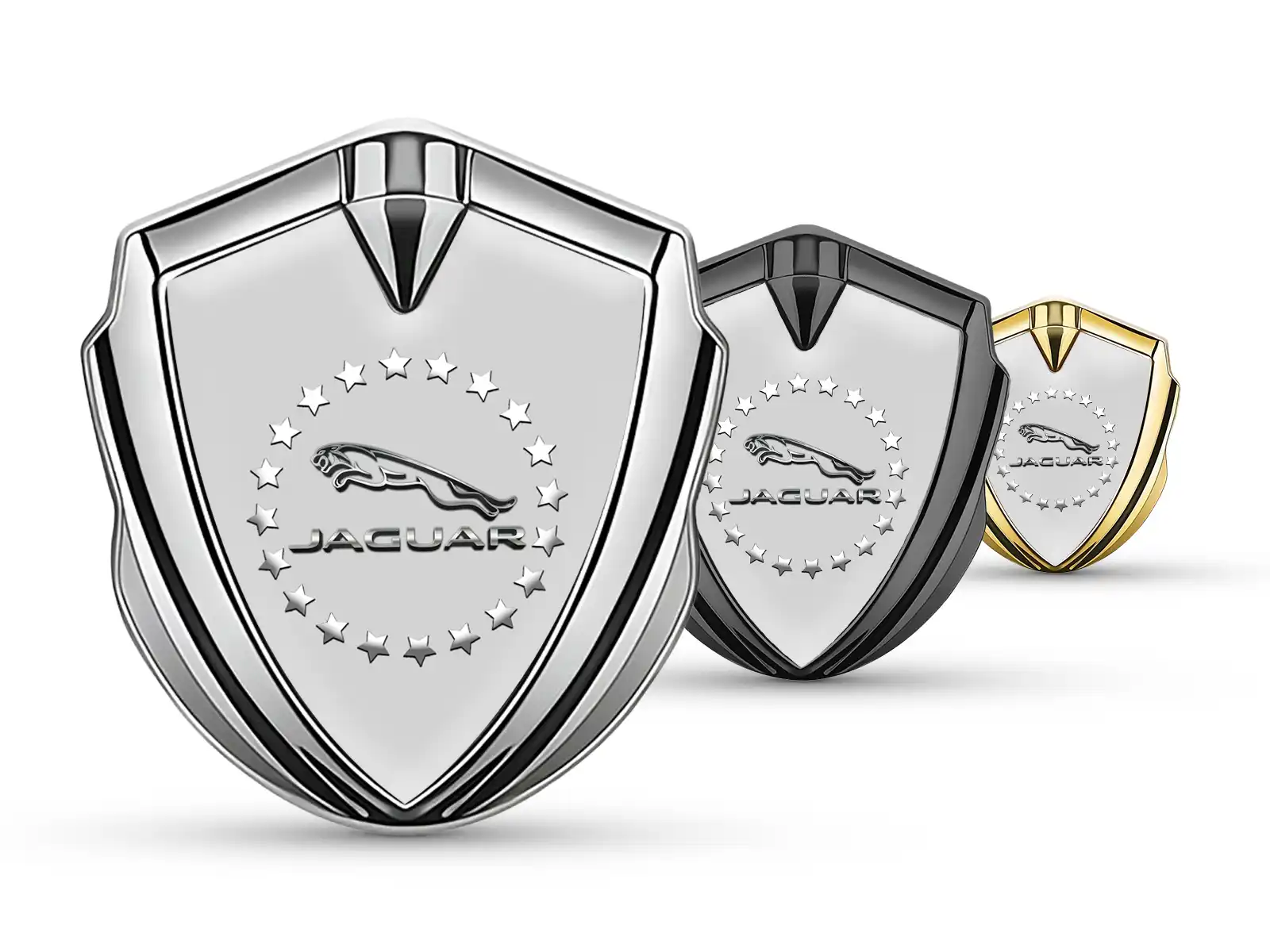 Jaguar Silicone Emblem Badge Racing Look Glossy Top